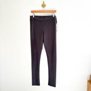 Hale Bob Faux Leather Embossed Pull On High Rise Metallic Leggings Gray L